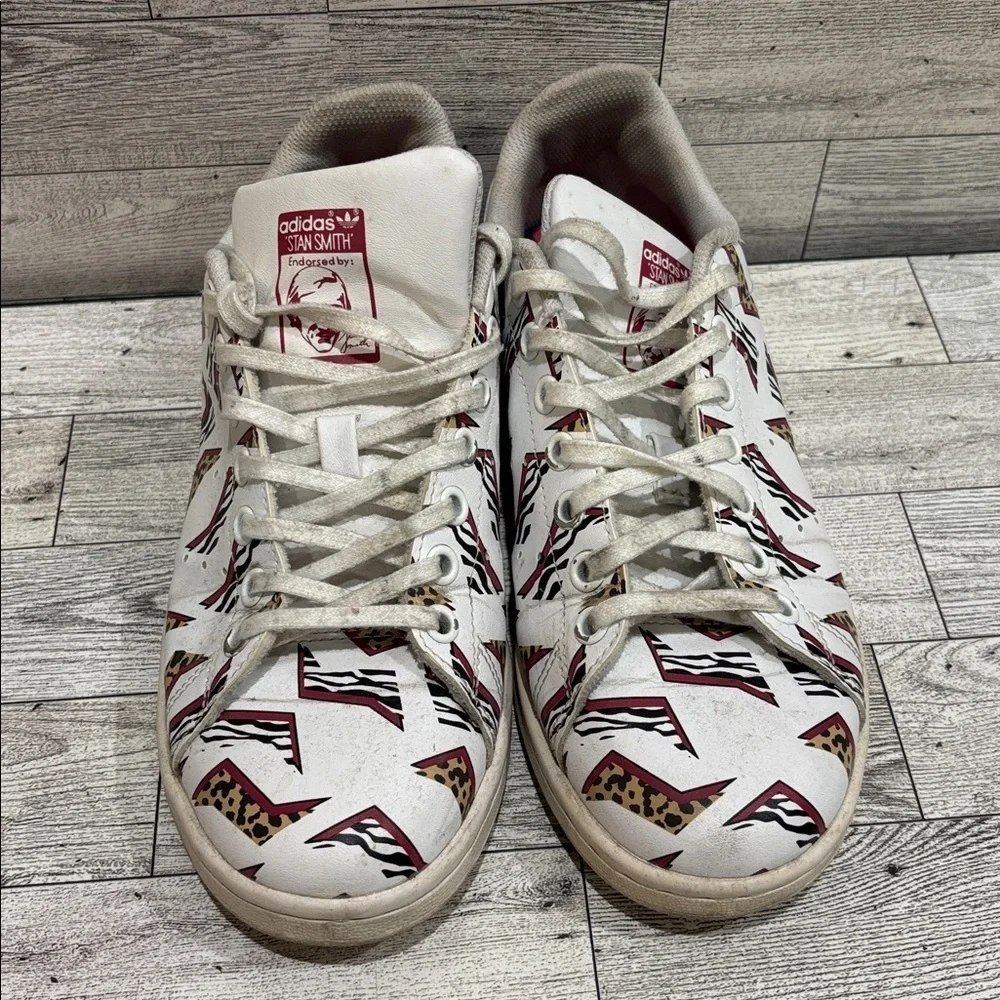 Adidas White Sneakers with Red and Black Graphic